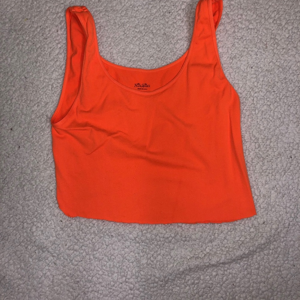Orange crop top tank top